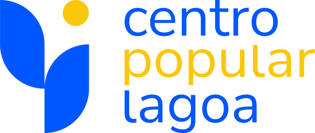 Logo Com Texto Azul Amarelo